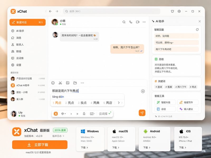 xChat AI 协作面板界面展示